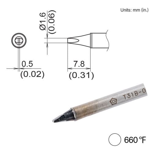 T31B-03D16 Chisel Tip, 660°F / 350°C
