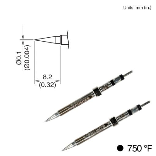 T38-02IS Conical Tip, 400°C/750°F