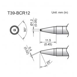 T39-BCR12 Bevel V-Groove Tip